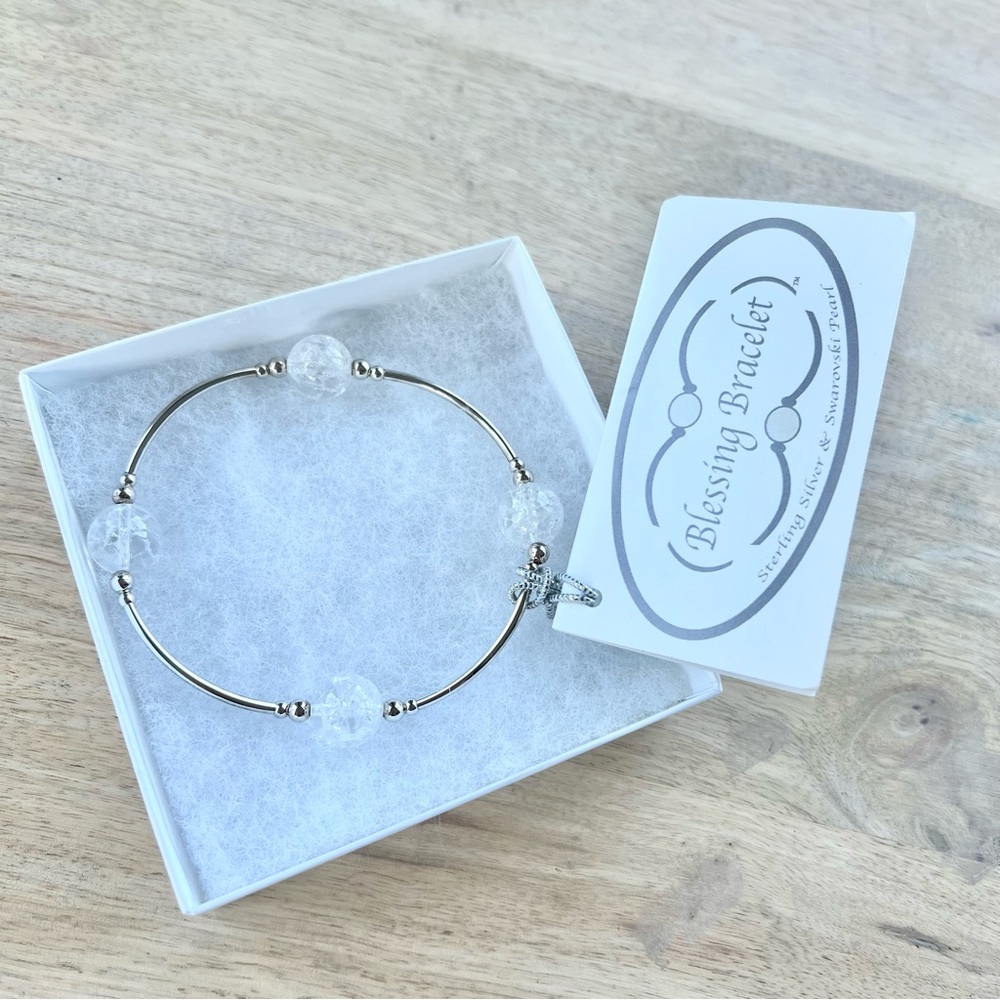 Blessing Bracelet Sterling Silver and Snowflake Quartz